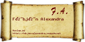 Fábján Alexandra névjegykártya